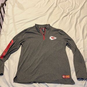 NFL Kansas City Chiefs Charcoal and Red Pullover